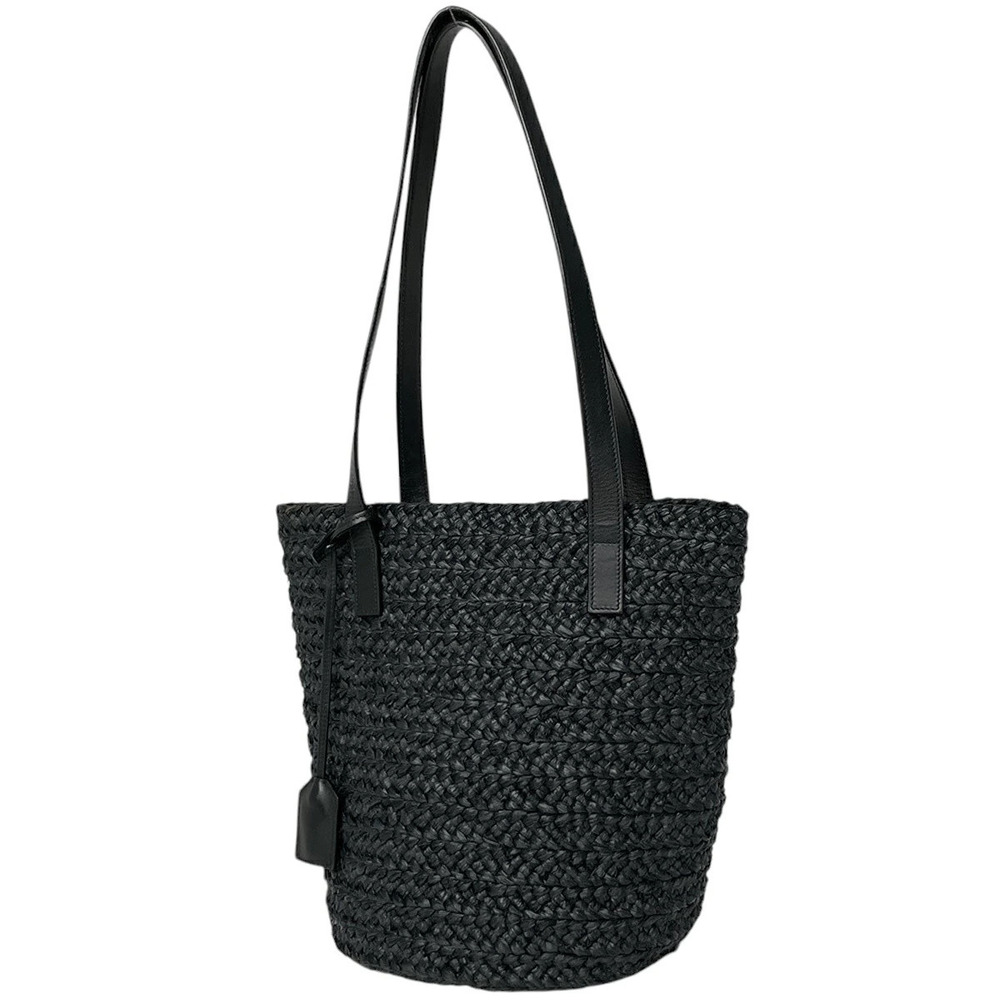 Saint Laurent Panier Tote Bag Raffia Black